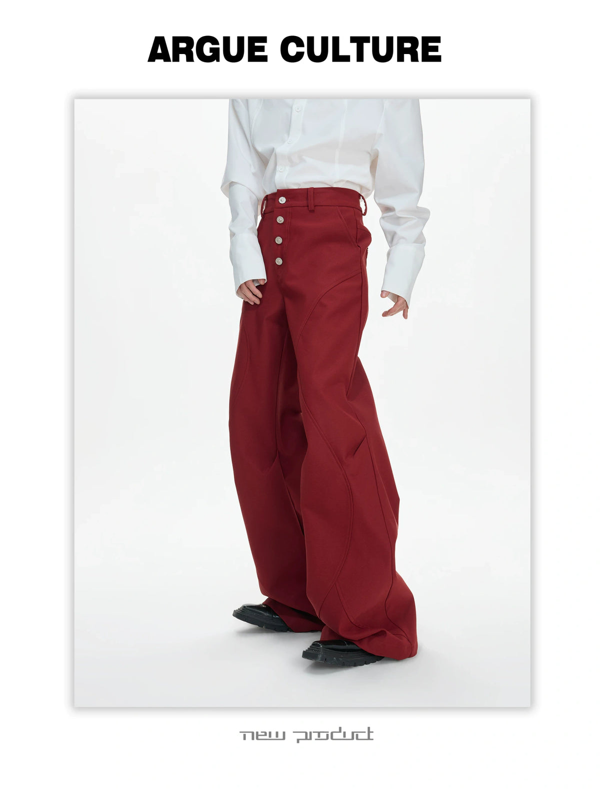 High-Rise Micro-Flare Trousers with Five-Button Front - detail image 17