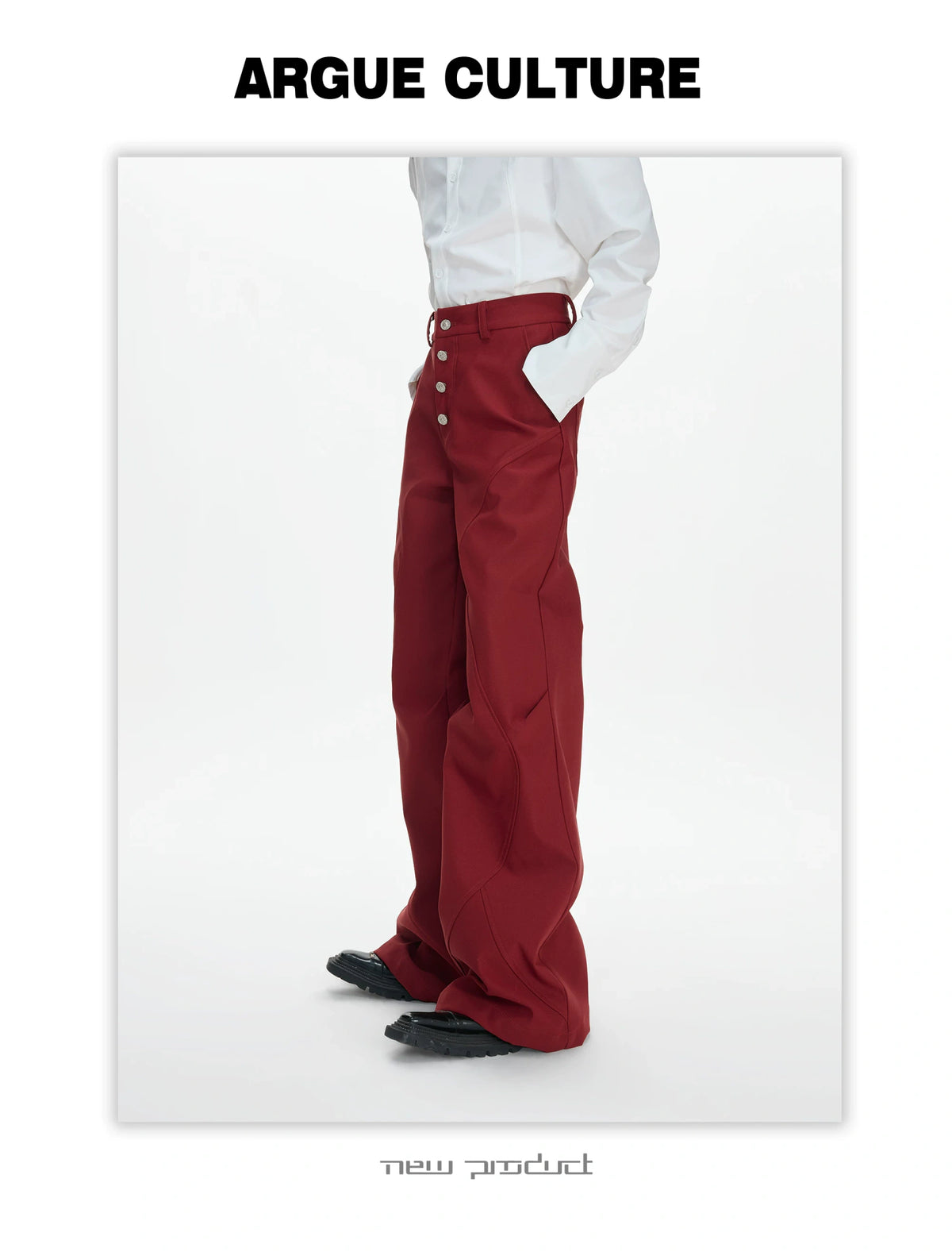 High-Rise Micro-Flare Trousers with Five-Button Front - detail image 12