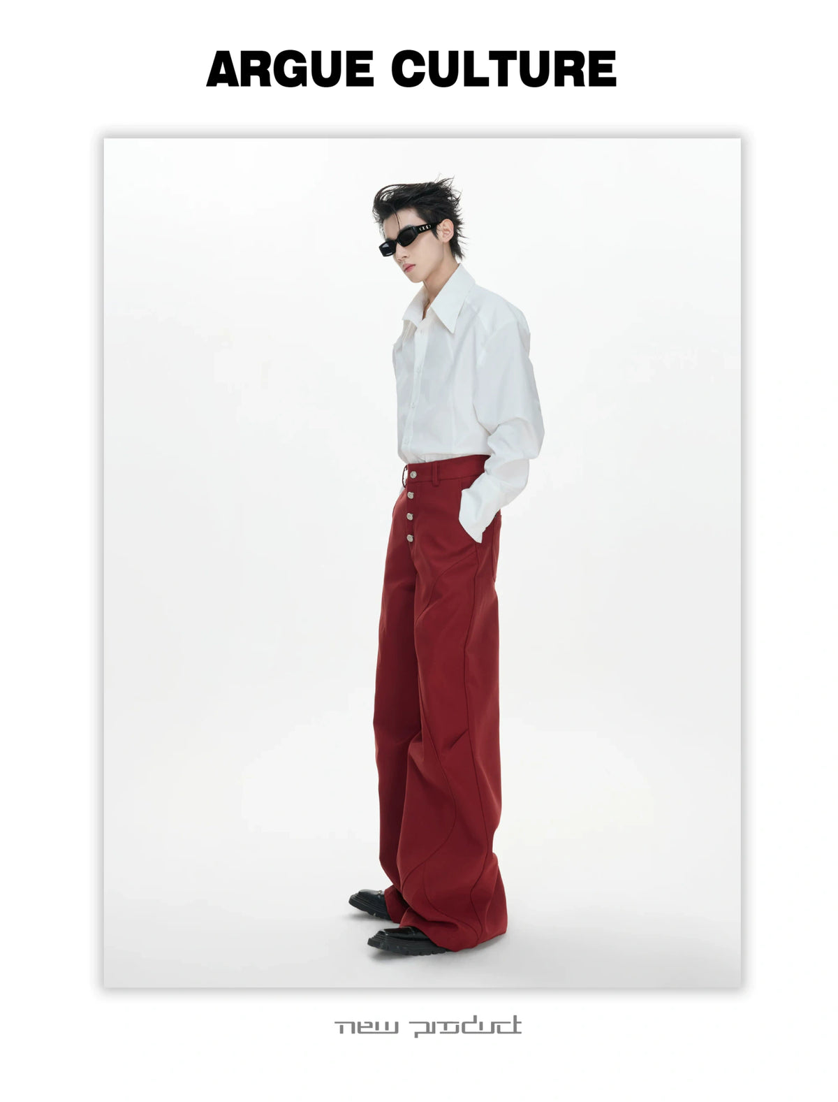 High-Rise Micro-Flare Trousers with Five-Button Front - detail image 19