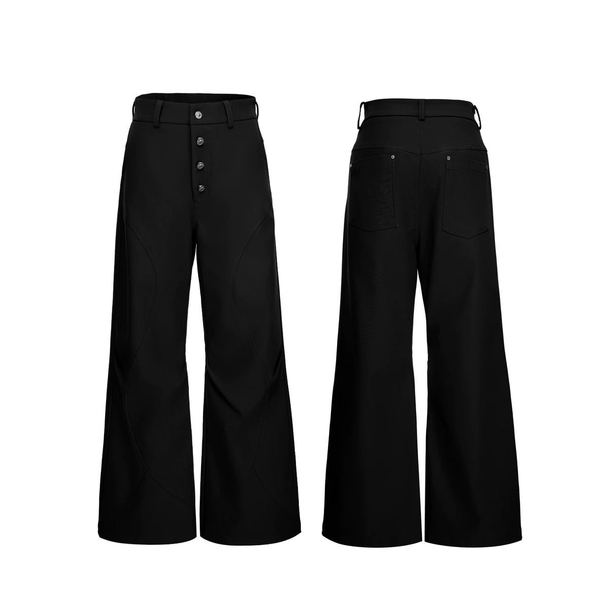 High-Rise Micro-Flare Trousers with Five-Button Front - detail image 27