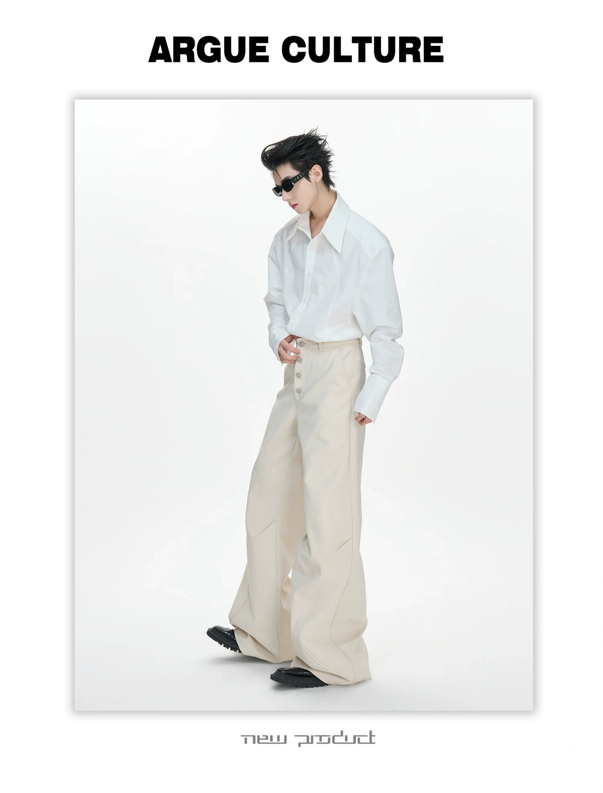 High-Rise Micro-Flare Trousers with Five-Button Front - detail image 10