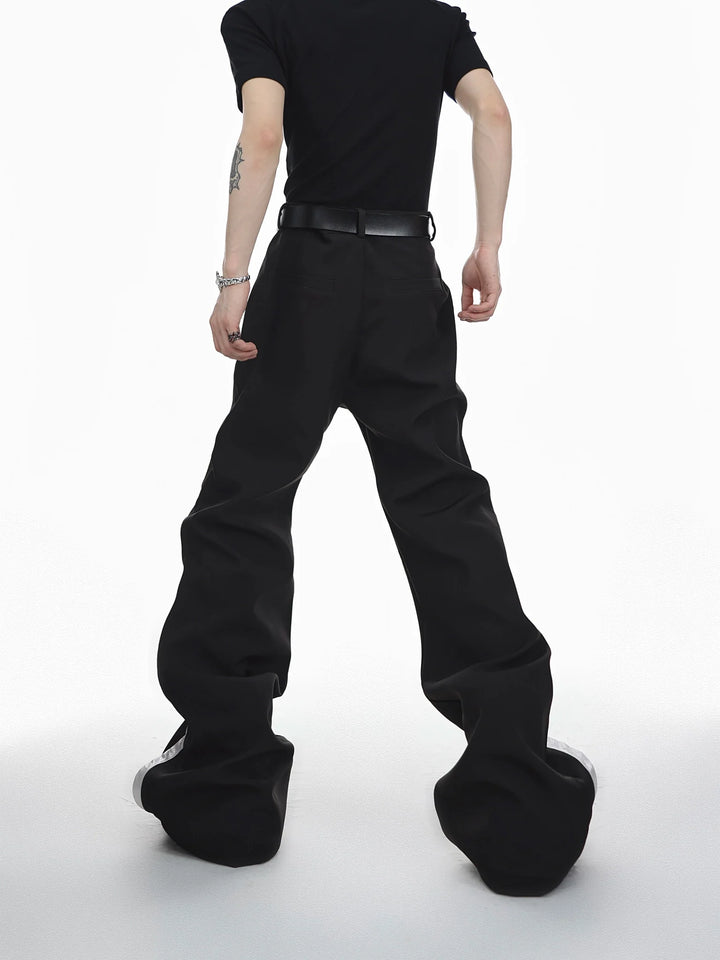 High - Waisted Flared Trousers with Spliced Line and Metal Embellished - ArguE CulturE