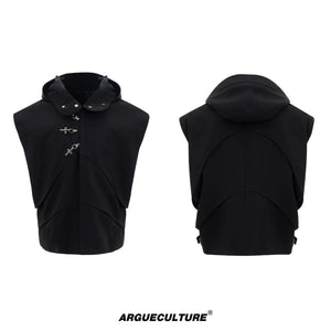 hooded-sleeveless-vest-pants-set-with-metal-buckles-black-bottoms