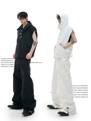 desc::hooded-sleeveless-vest-pants-set-with-metal-buckles-detail-img-2