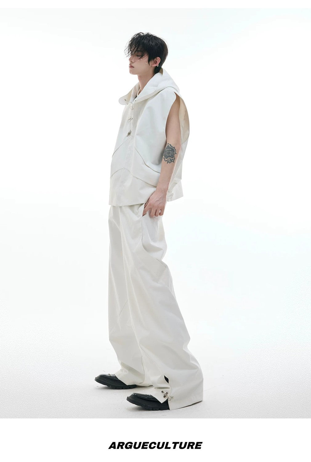 desc::hooded-sleeveless-vest-pants-set-with-metal-buckles-detail-img-9