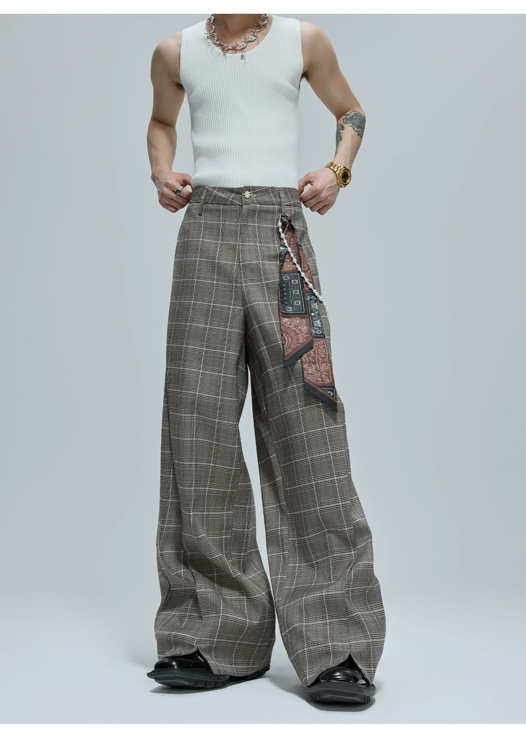 desc::houndstooth-pearl-cropped-jacket-relaxed-pants-set-detail-img-9
