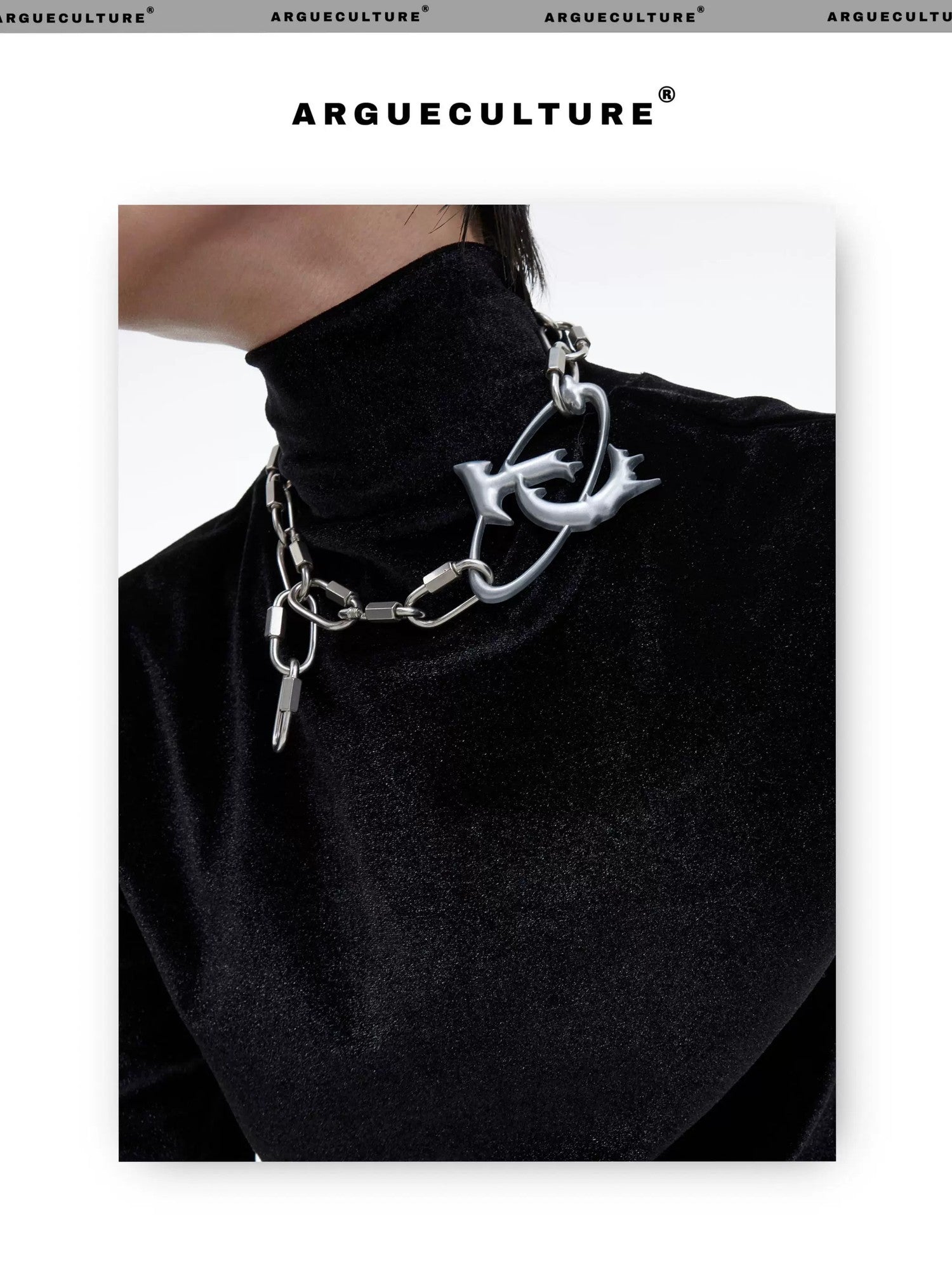 desc::industrial-lock-pendant-distressed-punk-chain-necklace-detail-img-1