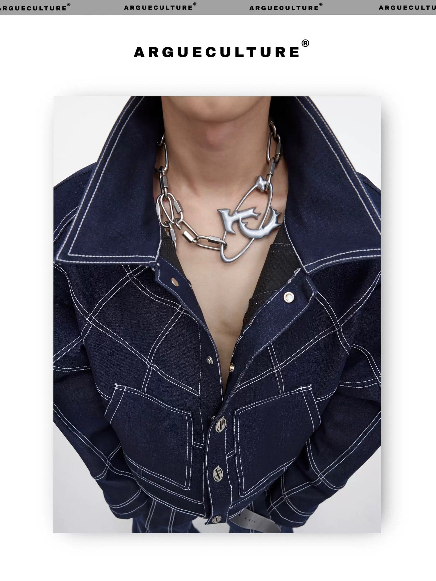 desc::industrial-lock-pendant-distressed-punk-chain-necklace-detail-img-4