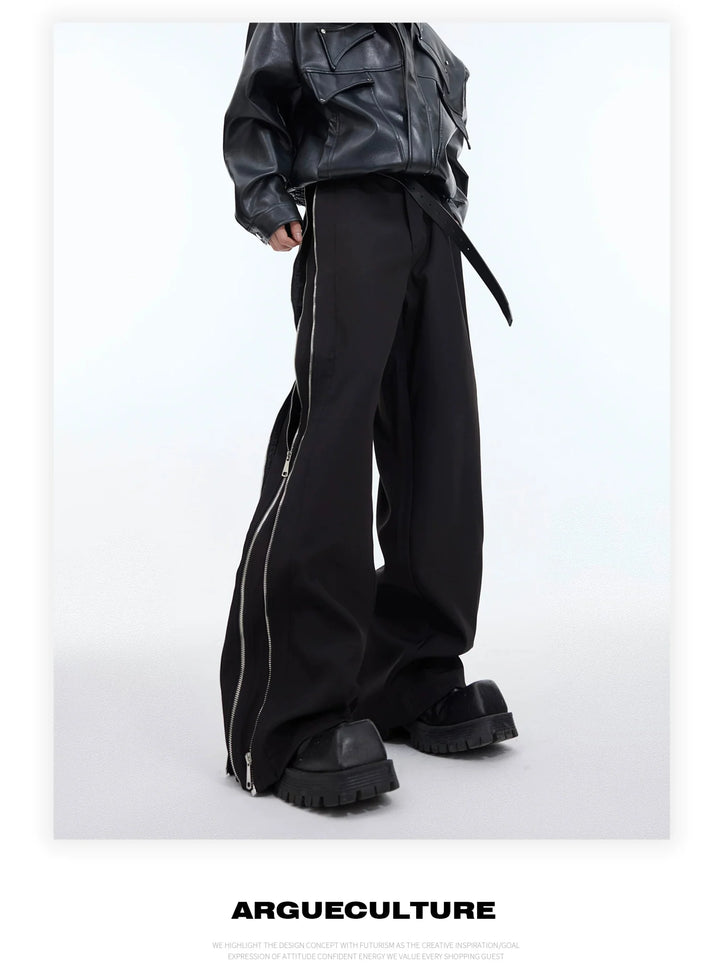 Innovative Casual Trousers with Double Zipper Detailing for Structured - ArguE CulturE