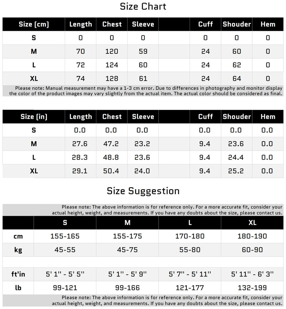 Size Chart for 가죽 로고와 대비 스티칭이 있는 가벼운 니트 스웨터