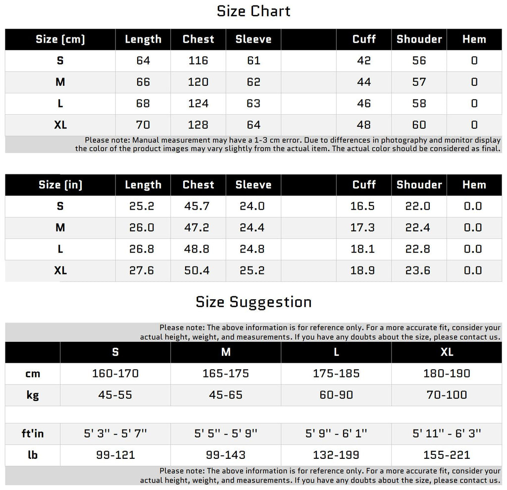 Size Chart for Fauxlederjacke mit Krokodilmuster-Design