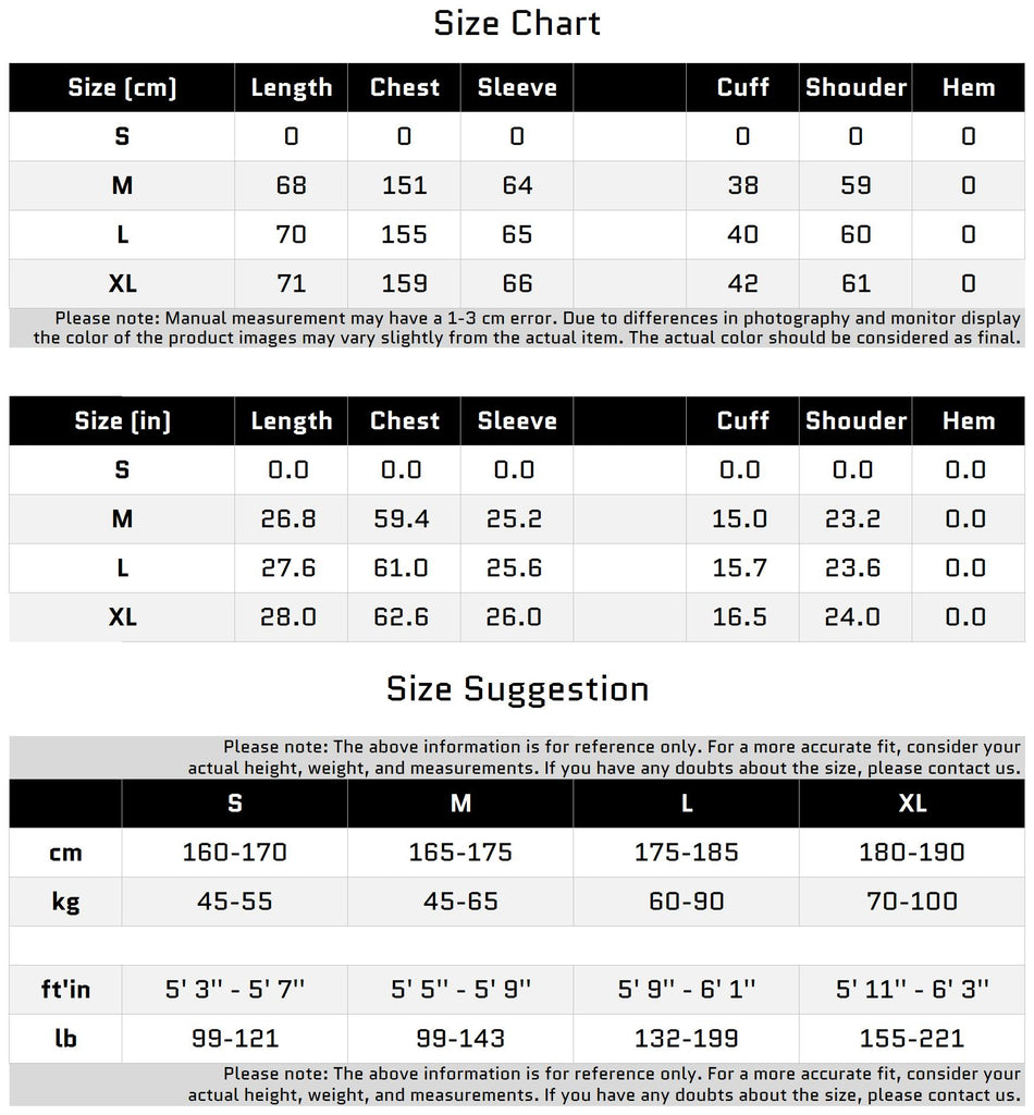 Size Chart for 독특한 수작업 디자인의 그래피티 퍼프 재킷