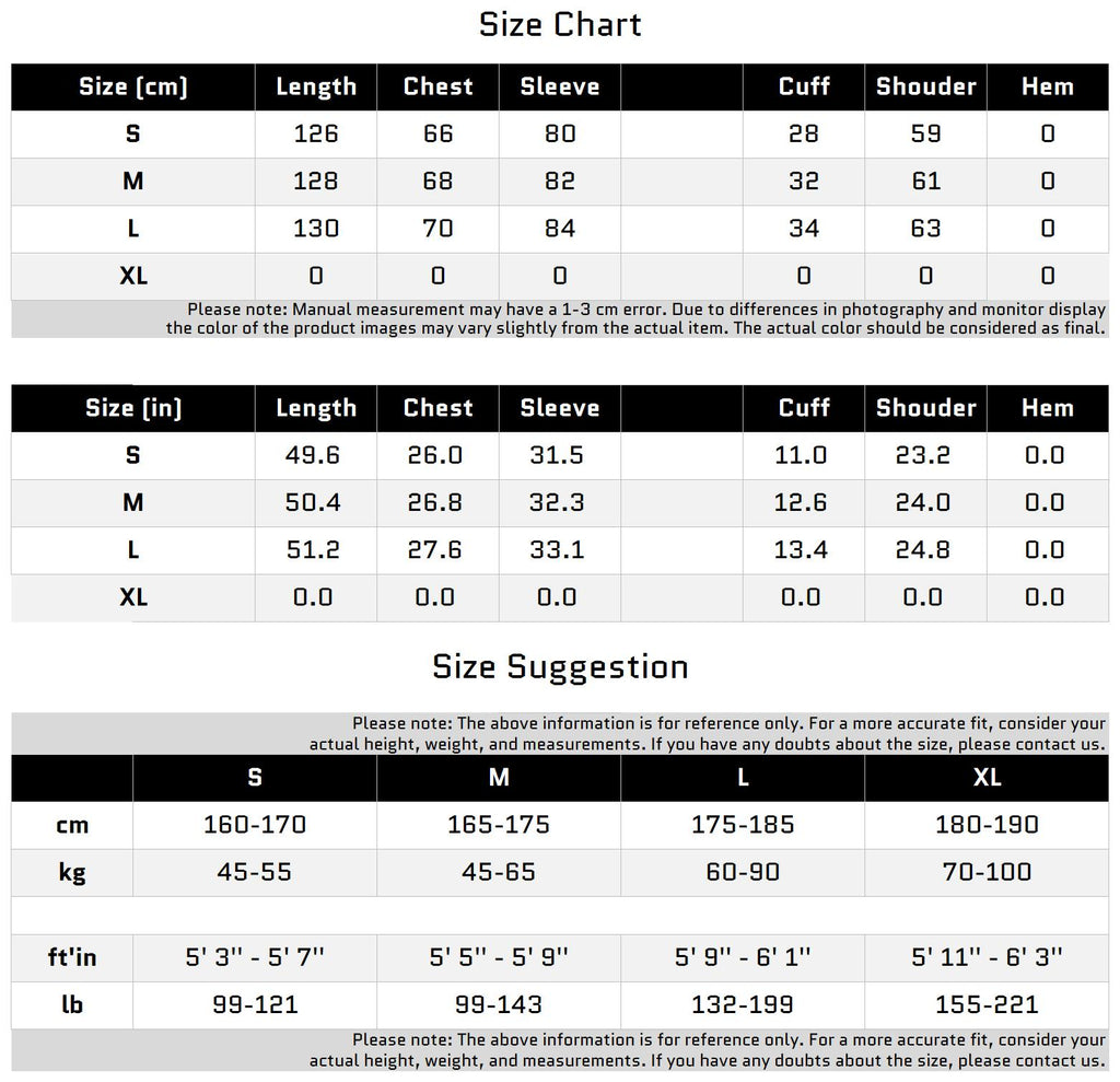 Size Chart for 밀리터리 칼라와 조절 가능한 소매가 있는 컬러 블록 그라디언트 티셔츠