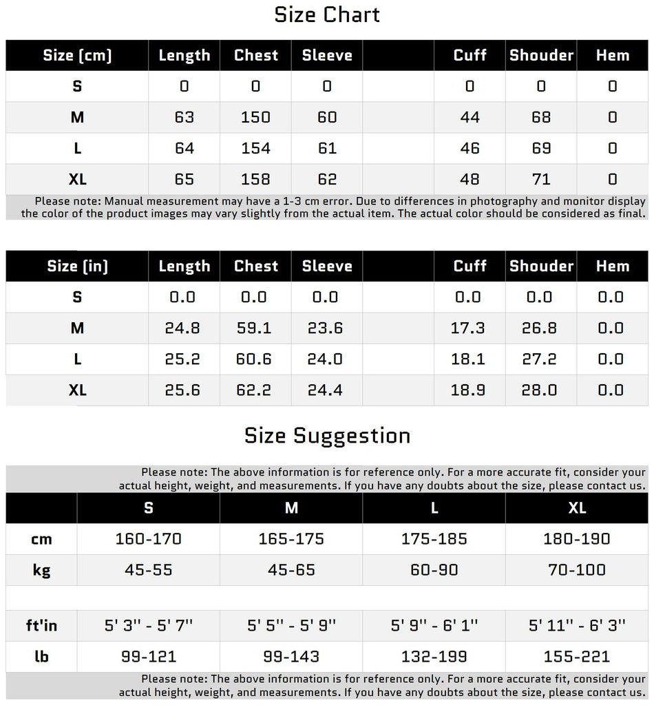 Size Chart for 대담한 지퍼 디테일이 있는 스웨이드 패치워크 퍼프 재킷