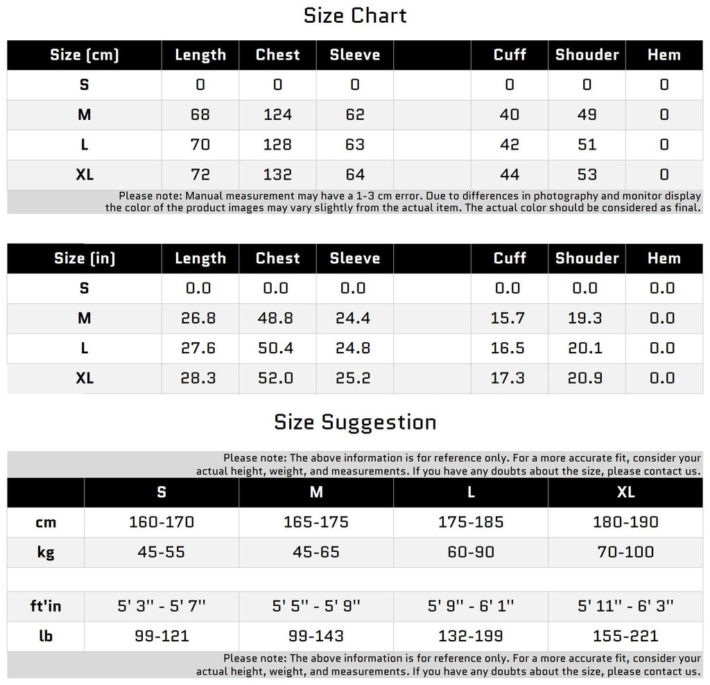 Size Chart for Langärmliges Shirt mit Farbblock und Kunstlederakzenten