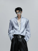 lace-patchwork-cropped-satin-v-neck-blouse-for-streetwear-white