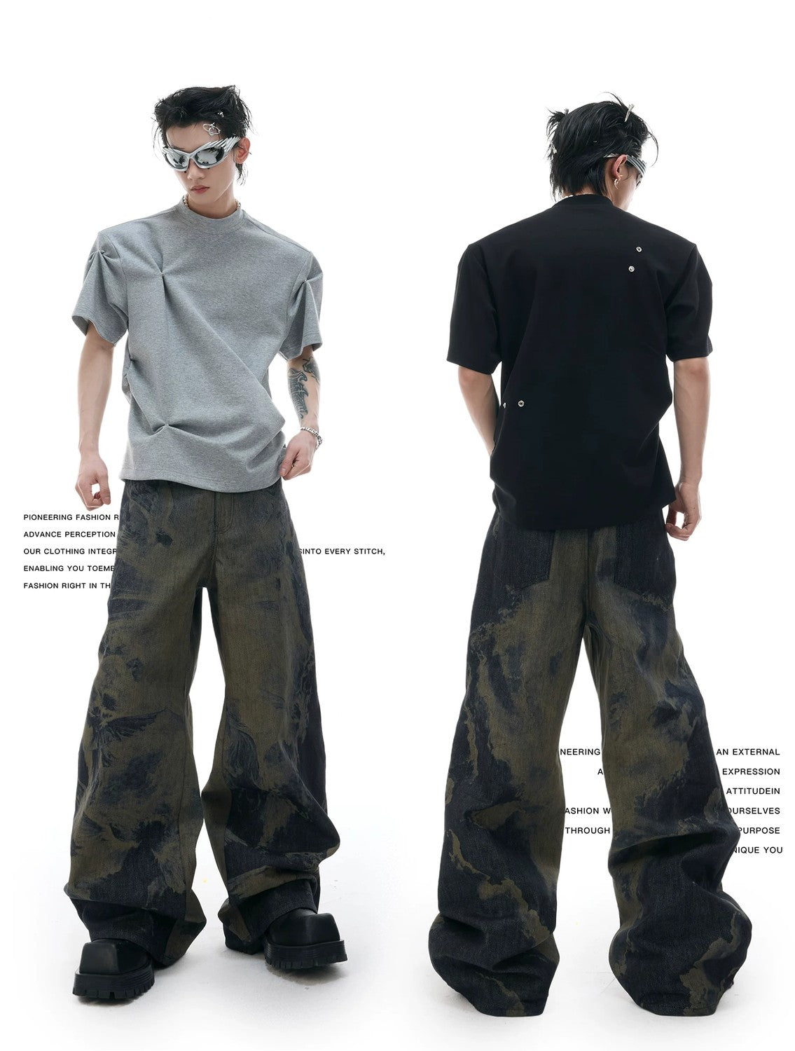 desc::laser-engraved-baggy-jeans-vintage-wash-loose-denim-detail-img-2