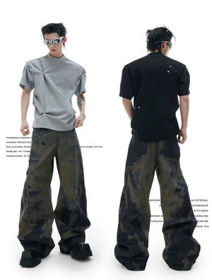 desc::laser-engraved-baggy-jeans-vintage-wash-loose-denim-detail-img-2