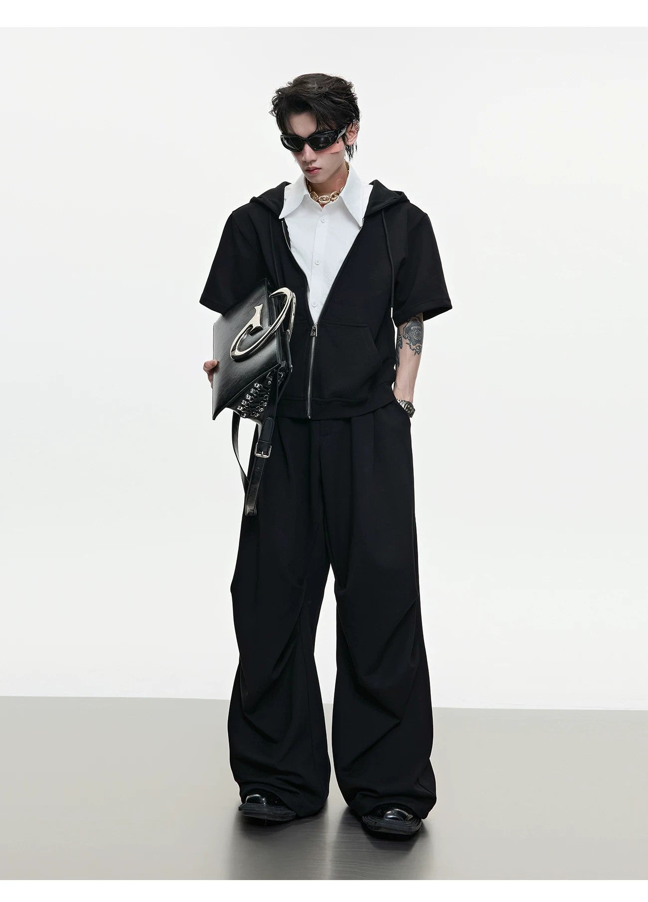 desc::layered-deconstructed-hoodie-set-short-sleeve-streetwear-detail-img-5