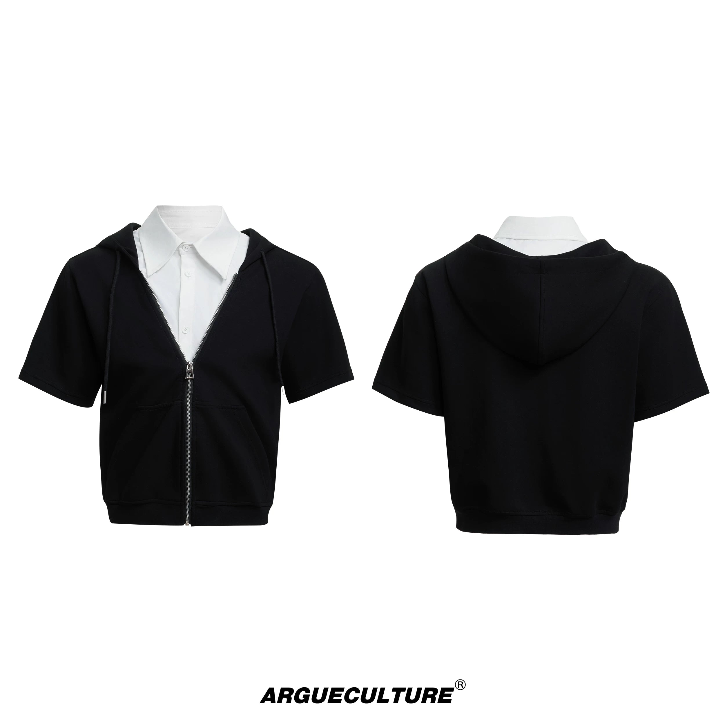 layered-deconstructed-hoodie-set-short-sleeve-streetwear-grey-bottoms