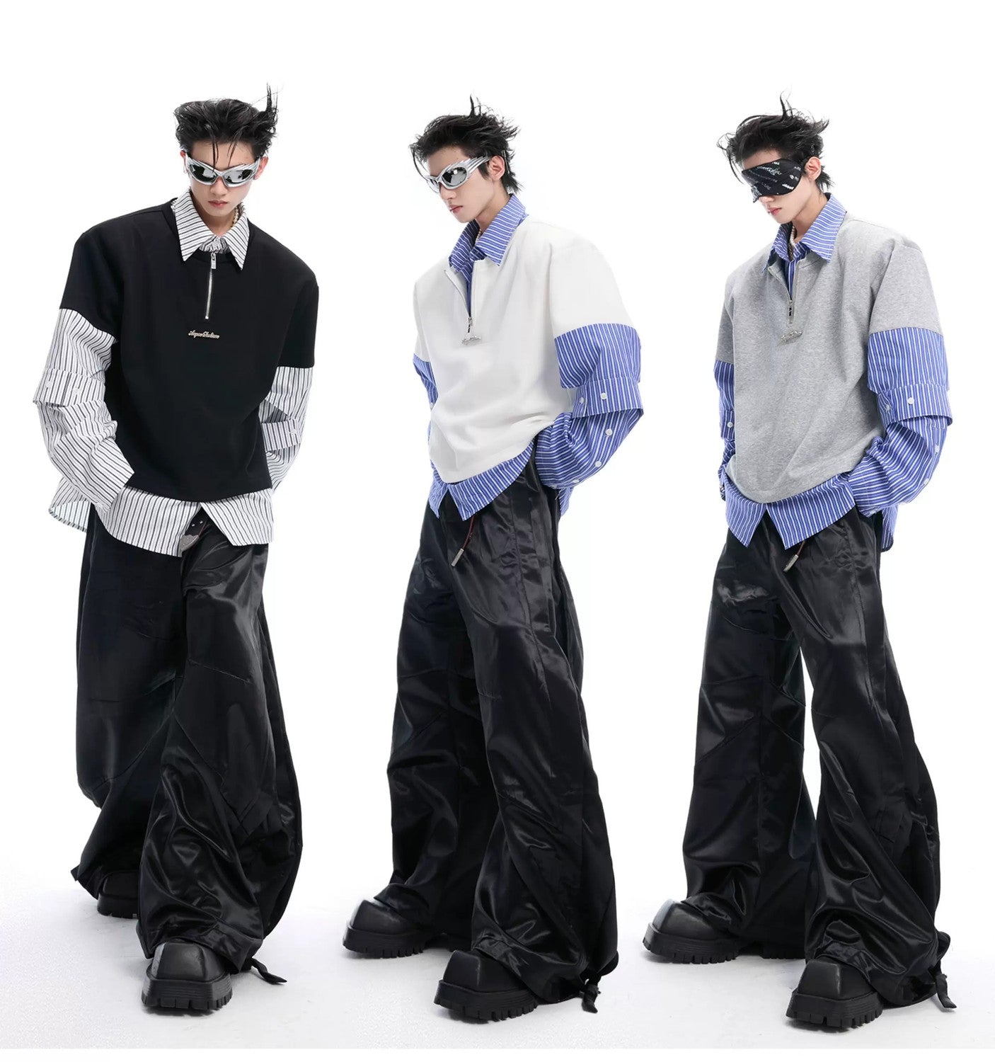 desc::layered-striped-shirt-loose-streetwear-top-for-men-detail-img-4