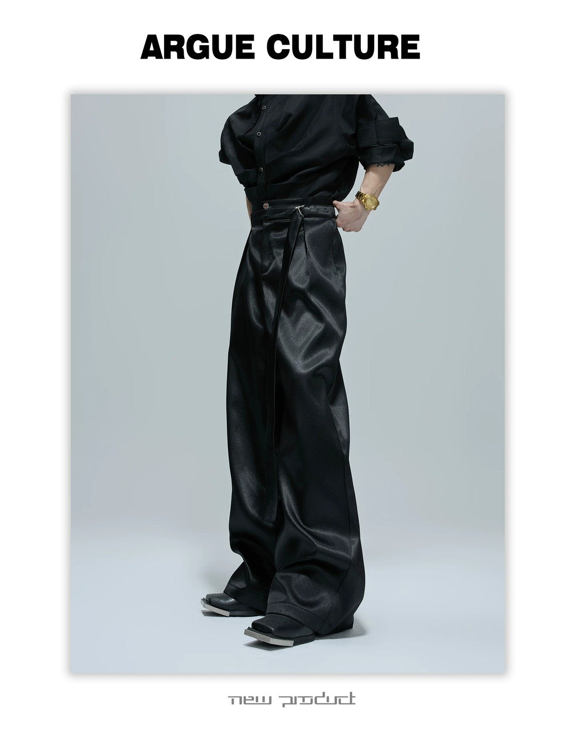 desc::liquid-gloss-oversized-suit-jacket-flared-pants-set-detail-img-4