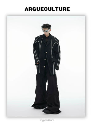 desc::liquid-metal-pu-leather-blazer-with-padded-shoulders-detail-img-10