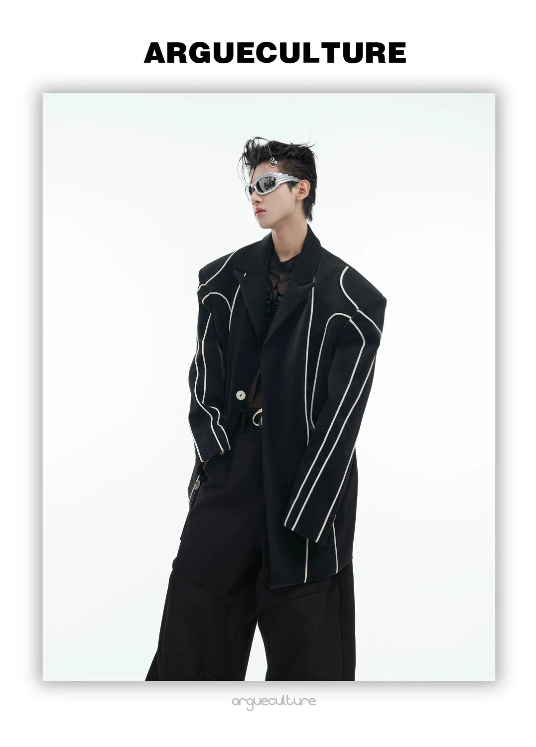 desc::liquid-metal-pu-leather-blazer-with-padded-shoulders-detail-img-5