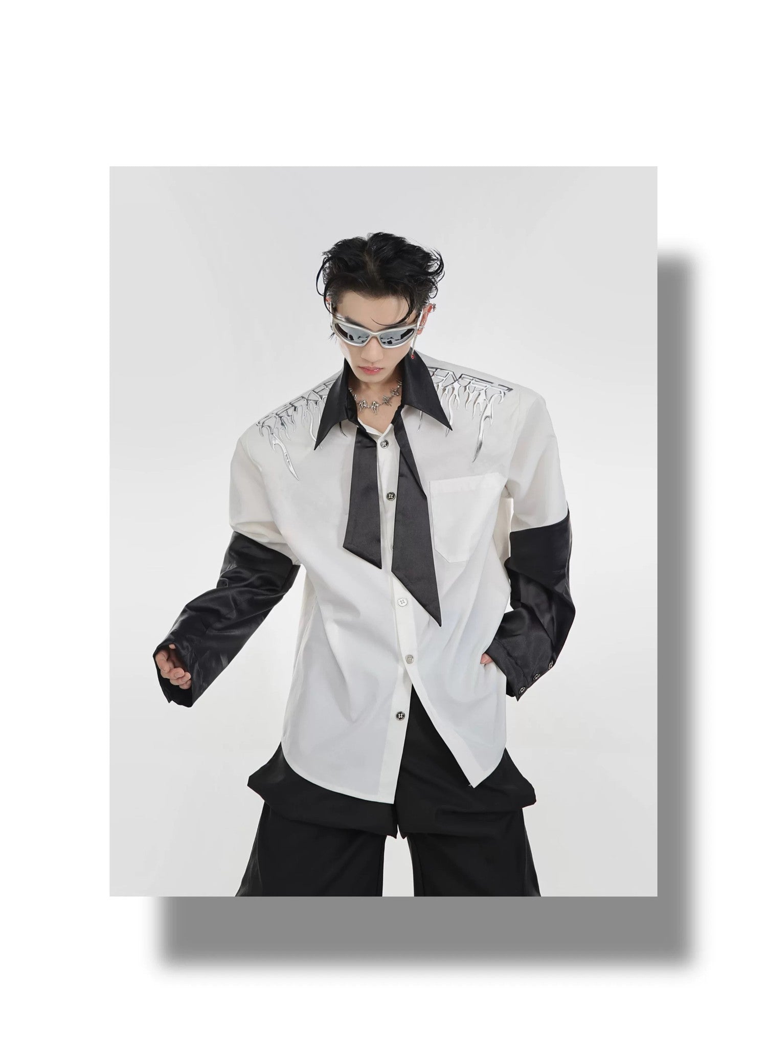 desc::liquid-metal-shoulder-pad-oversized-shirt-jacket-detail-img-2