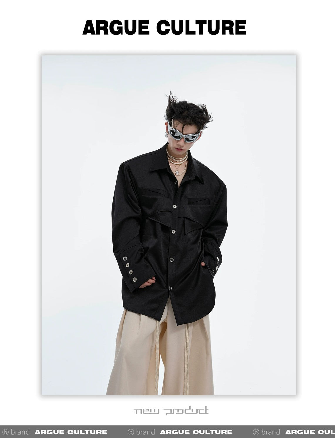 desc::liquid-texture-padded-shoulder-shirt-mens-streetwear-cardigan-detail-img-12