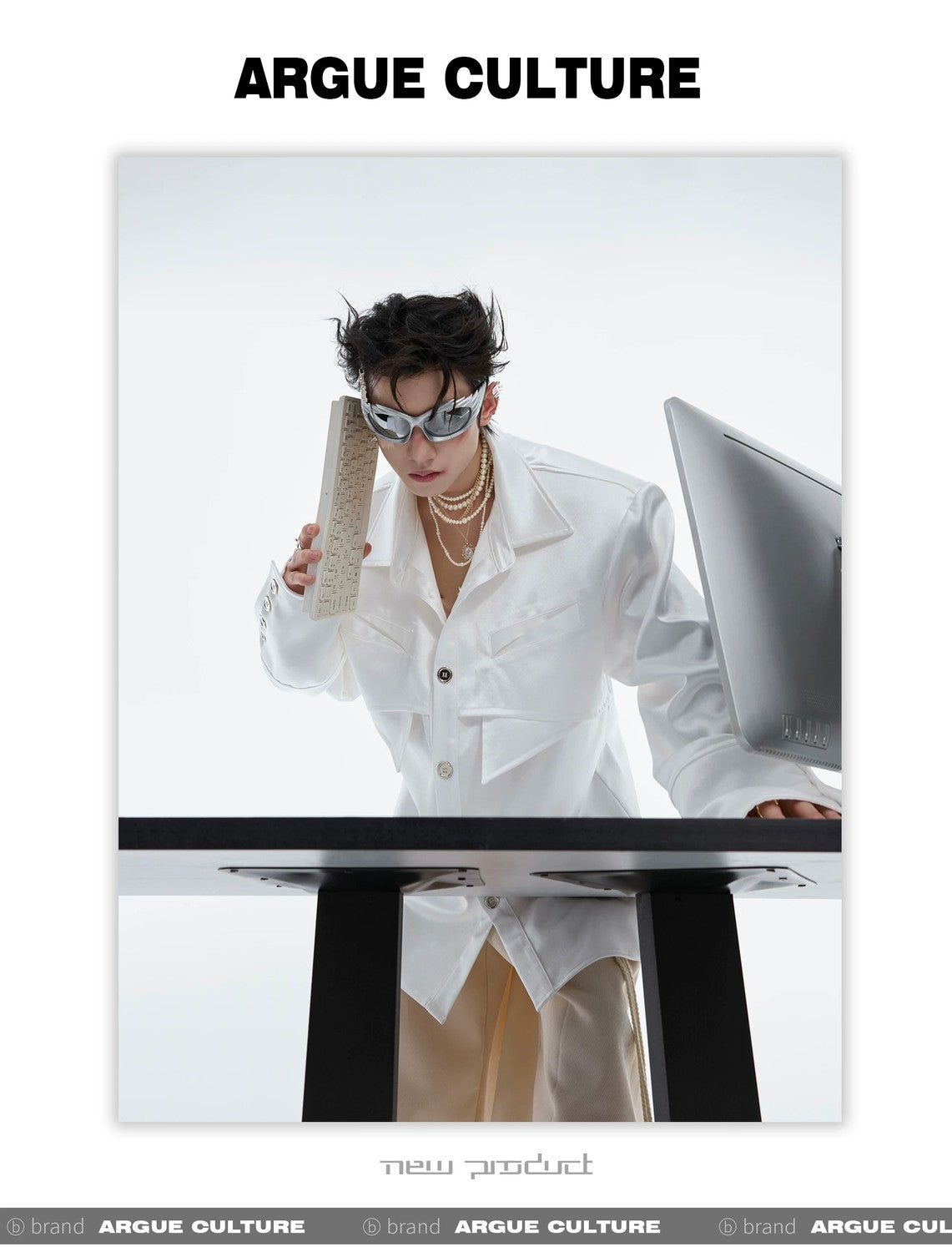 desc::liquid-texture-padded-shoulder-shirt-mens-streetwear-cardigan-detail-img-2