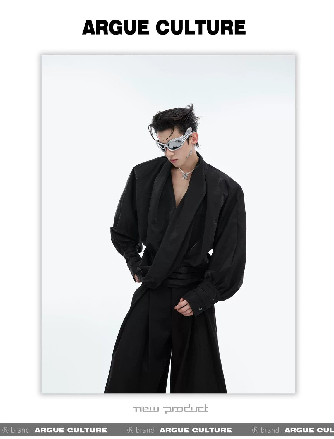 desc::liquid-texture-v-neck-padded-shoulder-oversized-shirt-detail-img-11