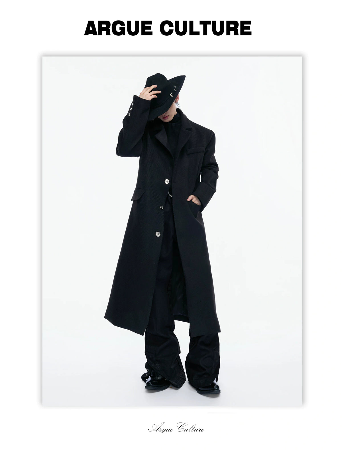 Longline Faux Two-Piece Coat with Detachable Turtleneck - detail image 8