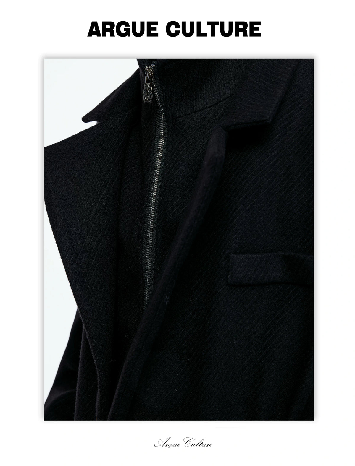 Longline Faux Two-Piece Coat with Detachable Turtleneck - detail image 5