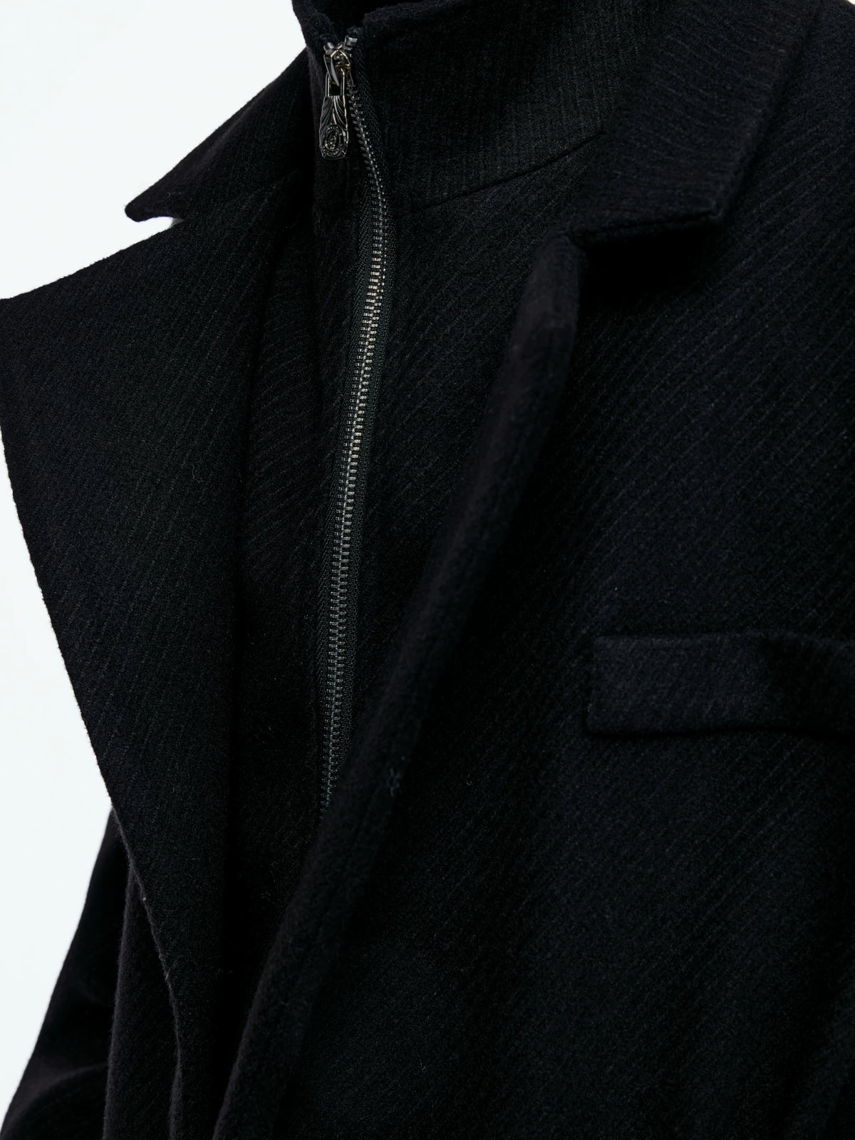 Longline Faux Two-Piece Coat with Detachable Turtleneck - main image 4