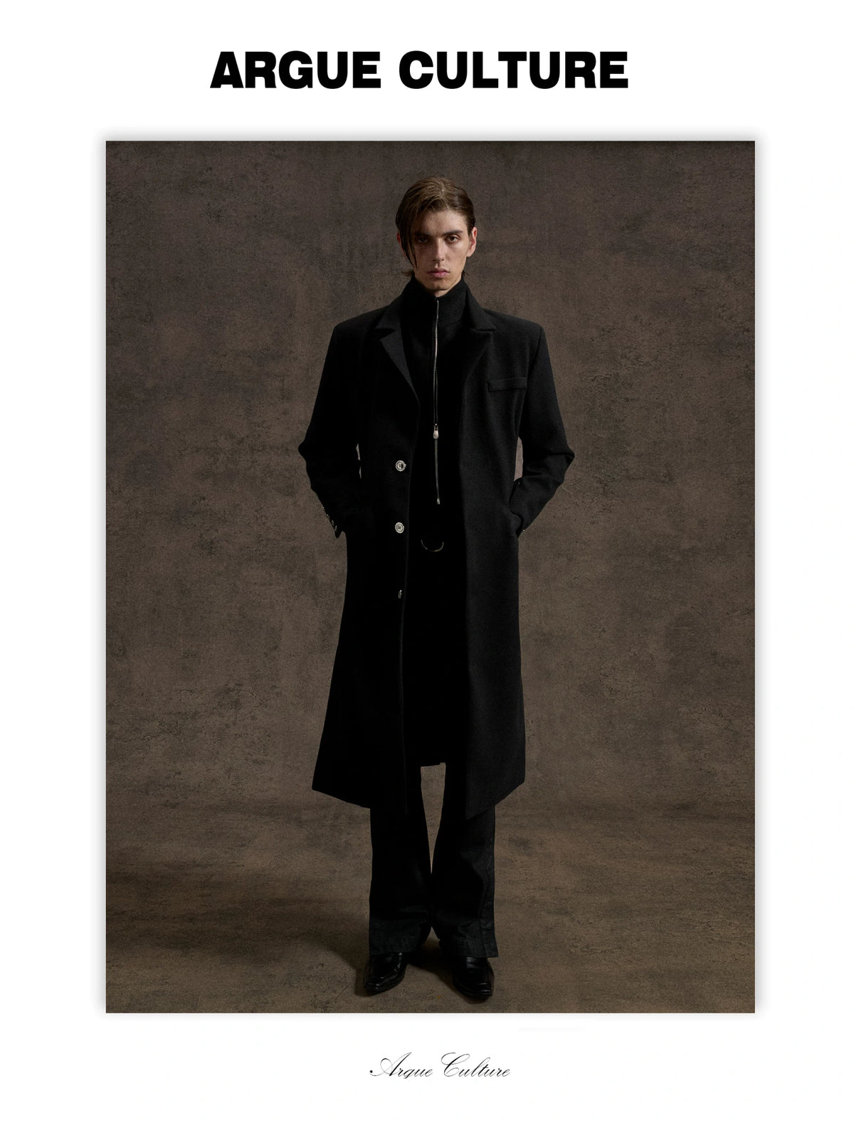 Longline Faux Two-Piece Coat with Detachable Turtleneck - detail image 12