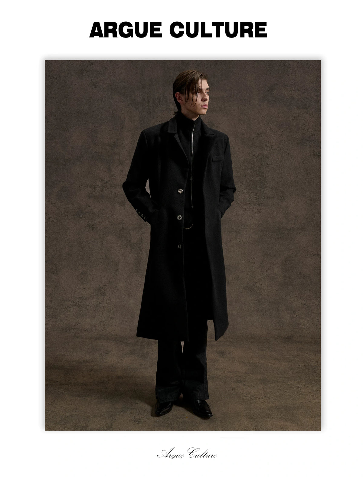 Longline Faux Two-Piece Coat with Detachable Turtleneck - detail image 3