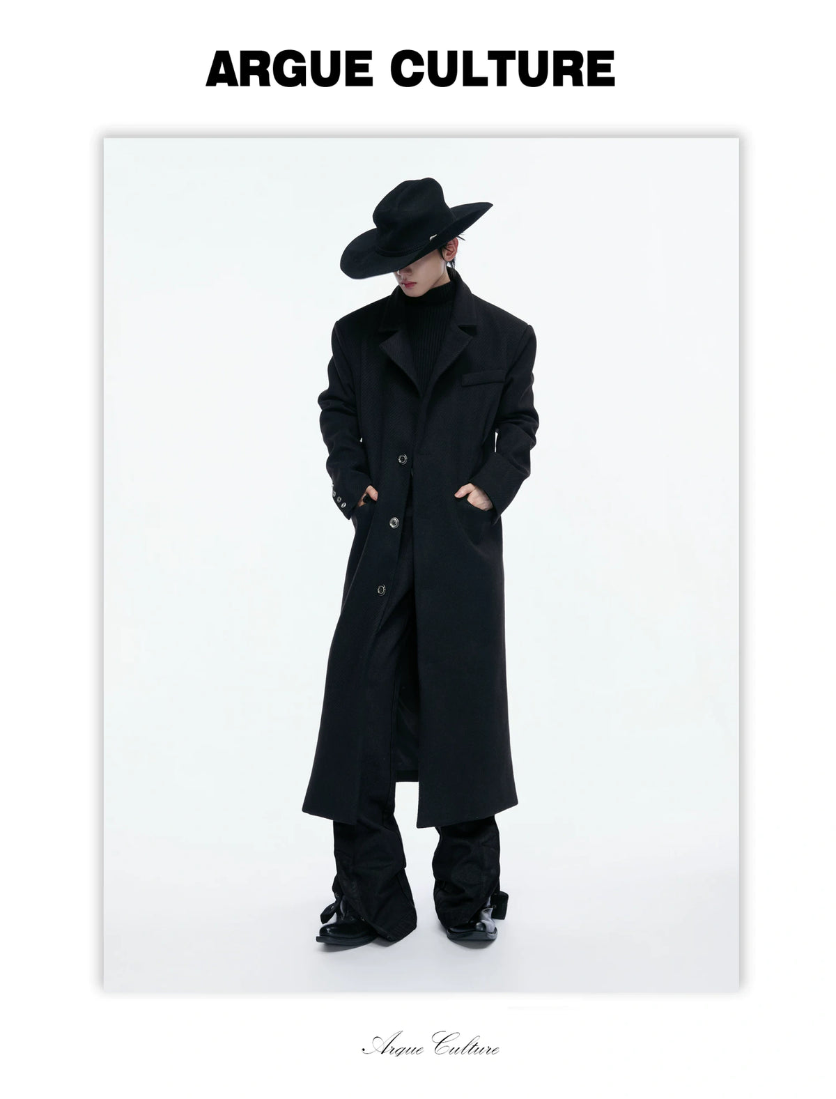 Longline Faux Two-Piece Coat with Detachable Turtleneck - detail image 9