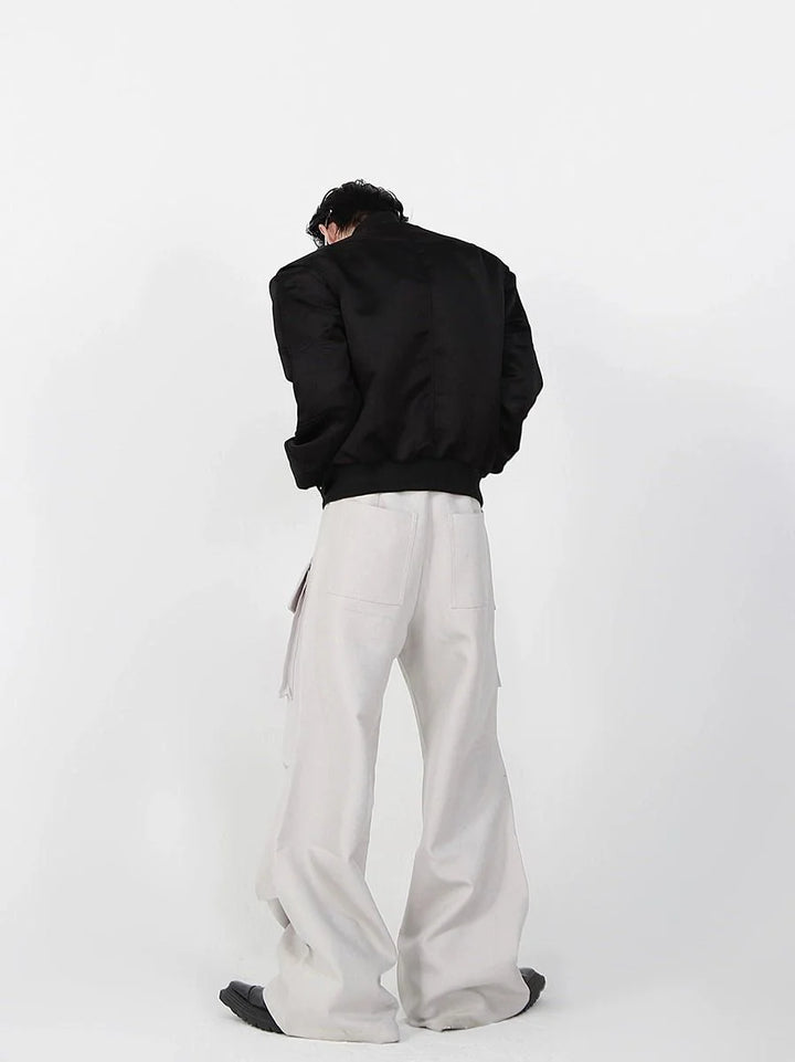 Loose Straight Cargo Trousers with Multi Large Pockets and Pleated - ArguE CulturE