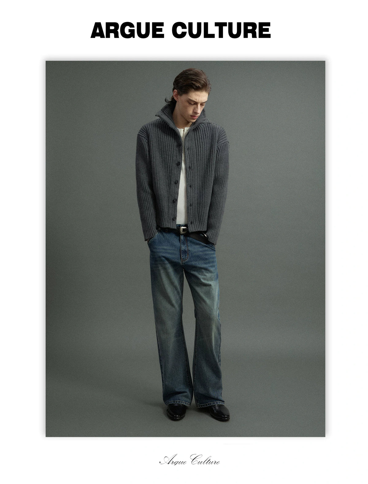 Low-Rise Washed Blue Straight-Leg Cotton Denim Jeans - detail image 6