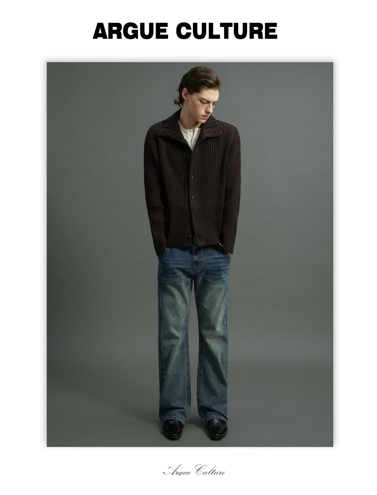 Low-Rise Washed Blue Straight-Leg Cotton Denim Jeans - detail image 9