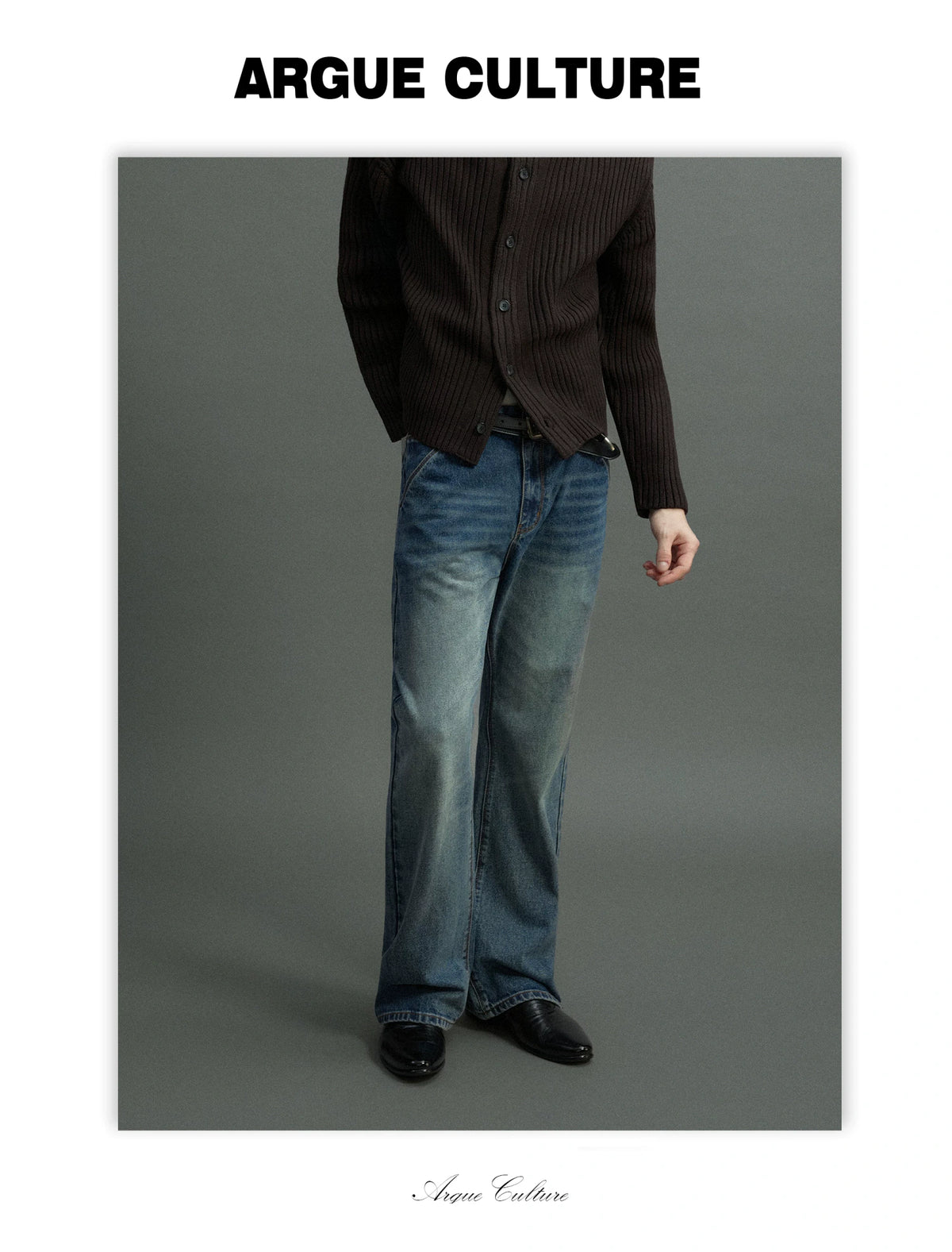 Low-Rise Washed Blue Straight-Leg Cotton Denim Jeans - detail image 10