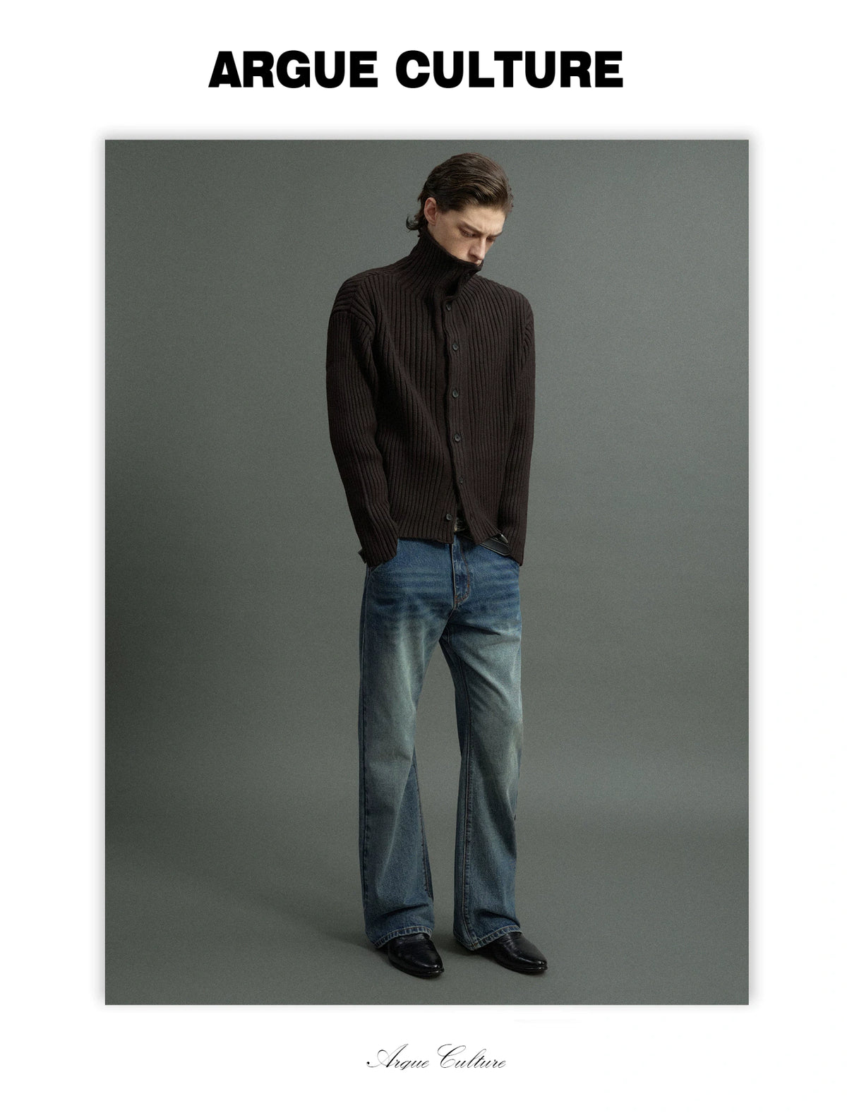 Low-Rise Washed Blue Straight-Leg Cotton Denim Jeans - detail image 7
