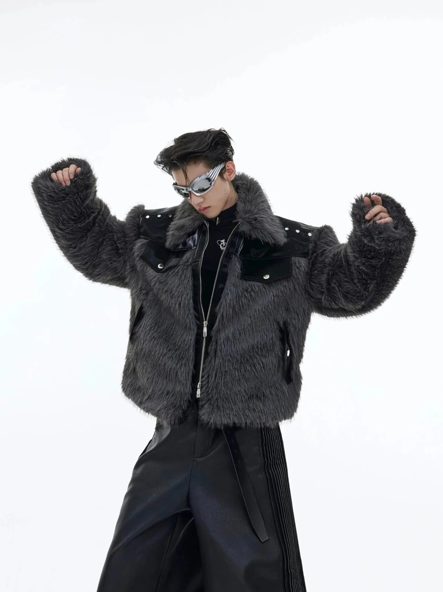 ジャケット・アウター Argue Culture LEATHER FUR CLASSIC JACKET Argue Culture LEATHER FUR CLASSIC JACKET