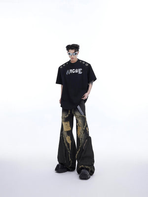 Back view of relaxed fit oversized tee with premium fabric and structured silhouette