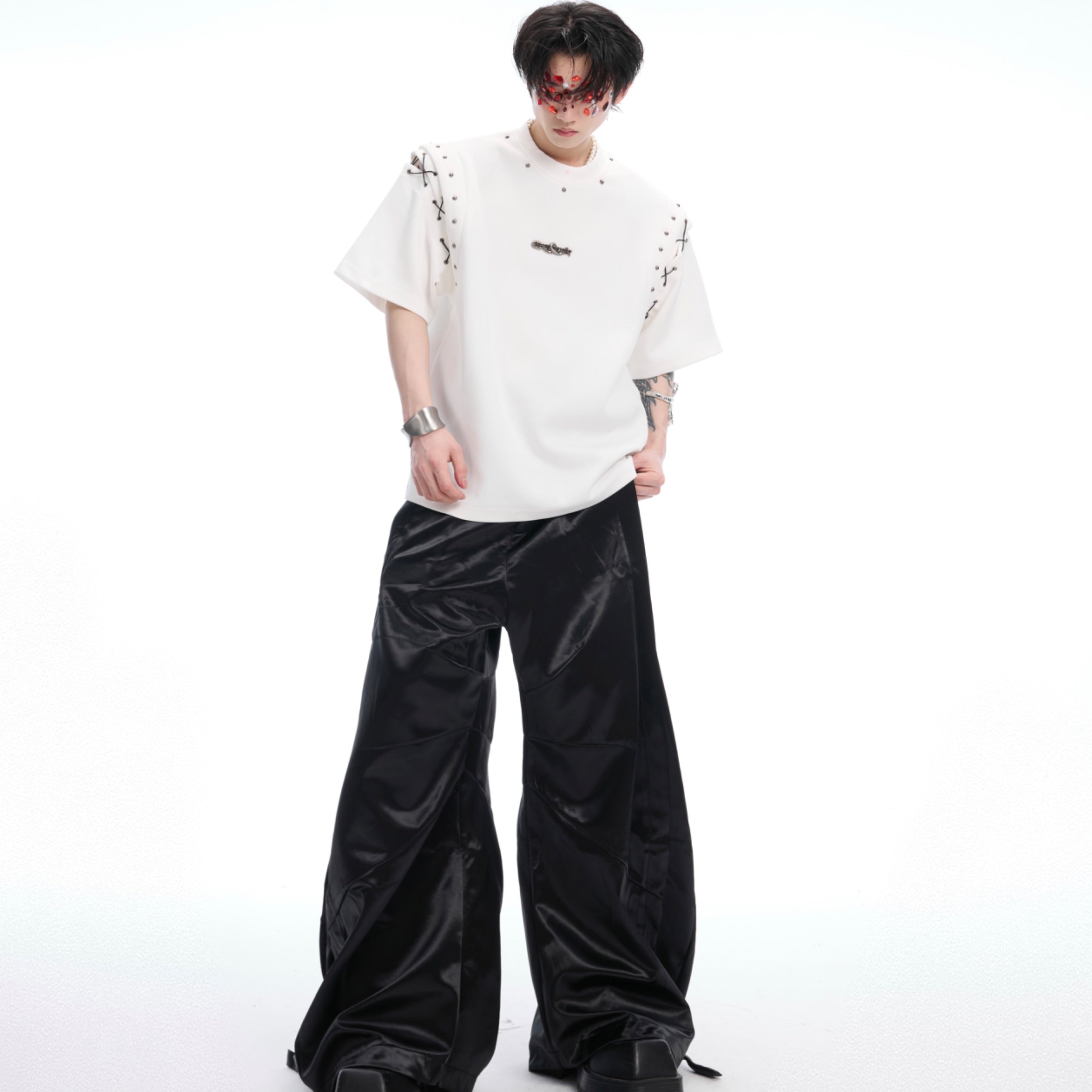 Back view of avant-garde crop top featuring clean lines and contemporary design