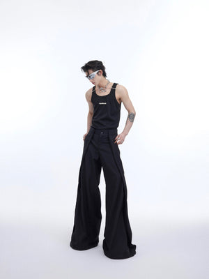 Close-up of metal hardware accents on urban style sleeveless tank top with minimalist design