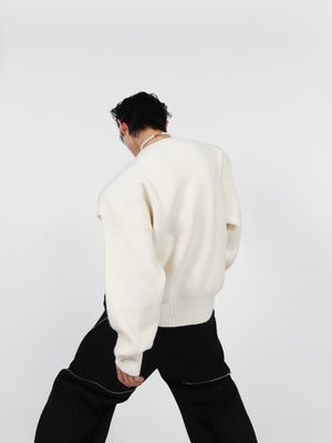 Comfortable off-shoulder knit sweater with urban style and durable cotton construction