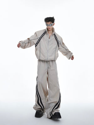 Deconstructed streetwear set designed for transitional seasons with built-in warmth and comfort