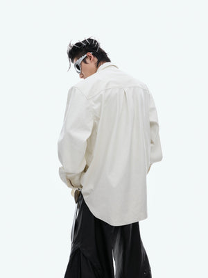 Urban streetwear essential shirt combining PU shine with breathable polyester for comfortable all-day wear